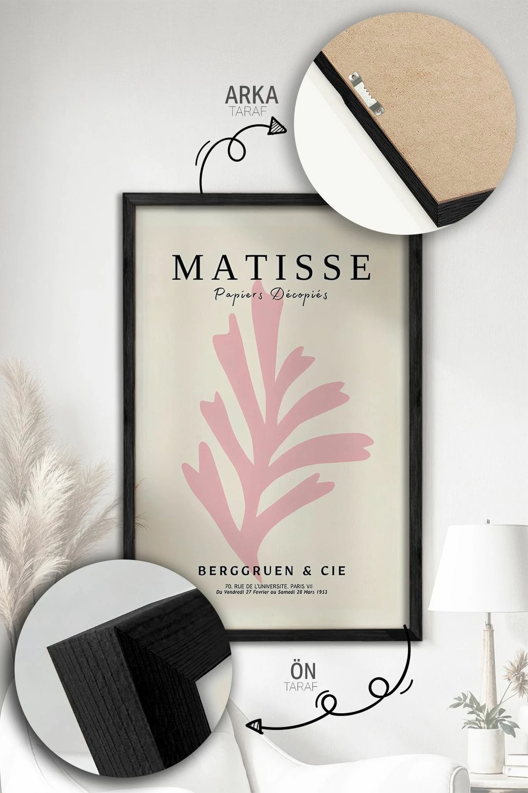 Set pikturash dekorative me kornizë (3 copë), Wallity, Artvmodel8-Sıyah