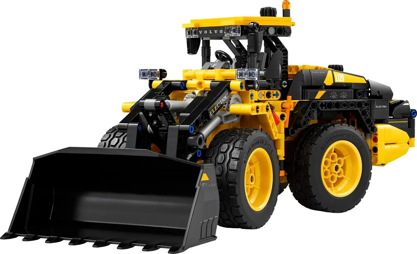 Set LEGO Technic Volvo L120 Electric Wheel Loader, 973 pjesë, për fëmijë 9+ vjeç, e verdhë/zezë