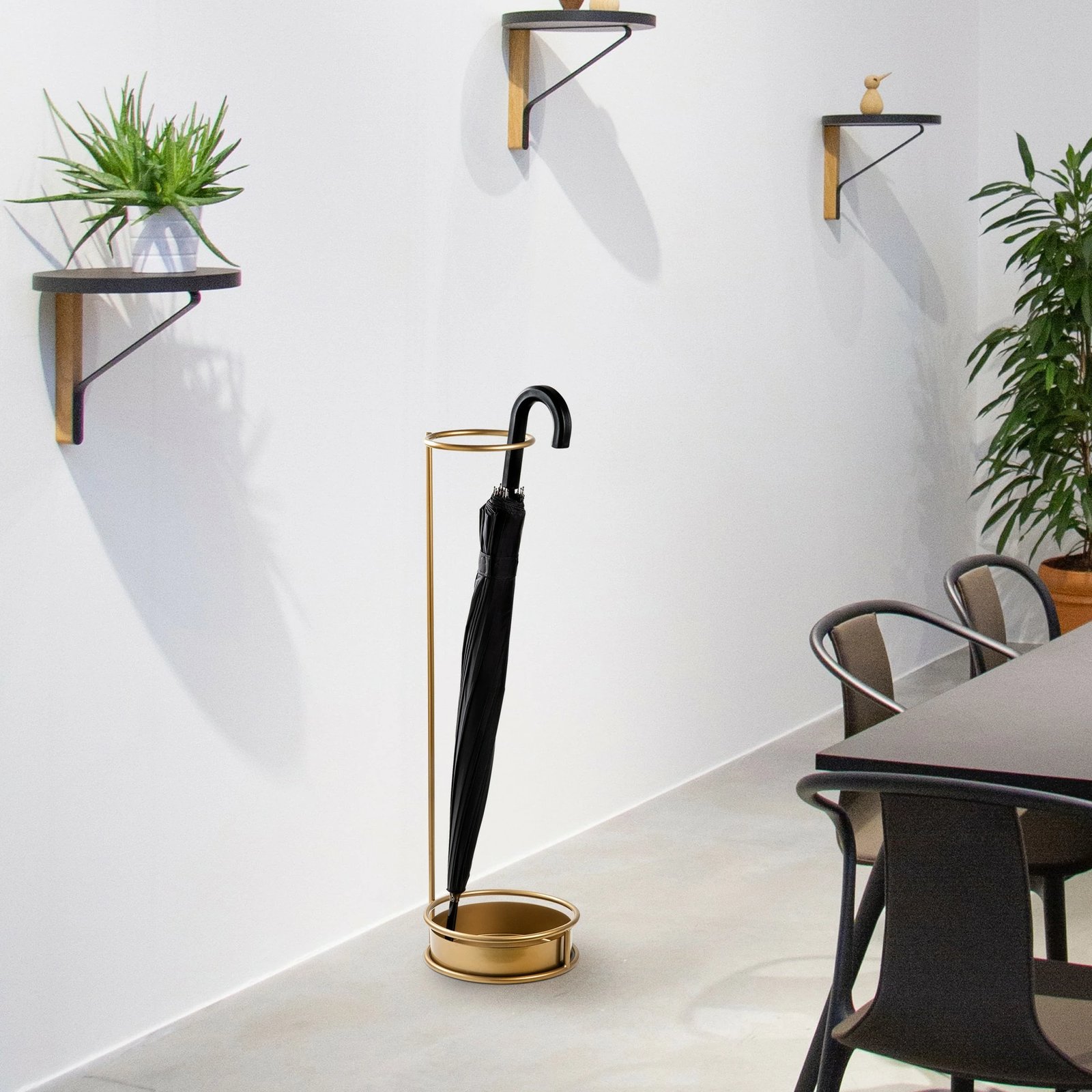 Stendë për çadra, dizajn Aberto, ngjyrë ari, 22x22x75cm