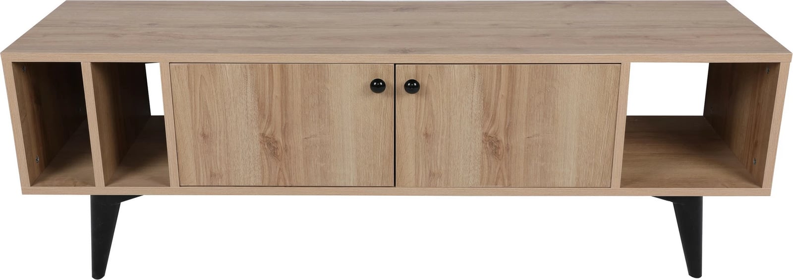 Komodë TV Skye Decor, ngjyrë lis dhe e zezë, Sidney