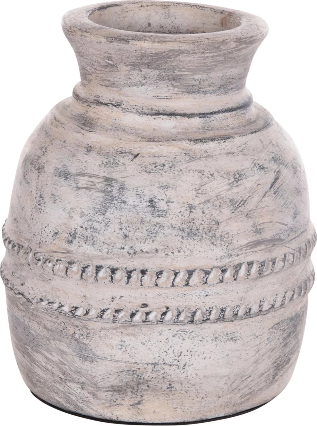 Vazo dekorative tavoline VERMO, terrakotë, ngjyrë gri e çelët, FH4393, 21x25cm