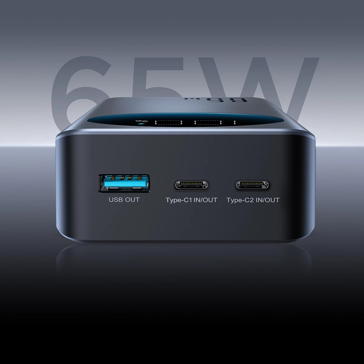 Power bank Joyroom JR-PBF05, 30000mAh, 65W, me ekran dixhital, e zezë