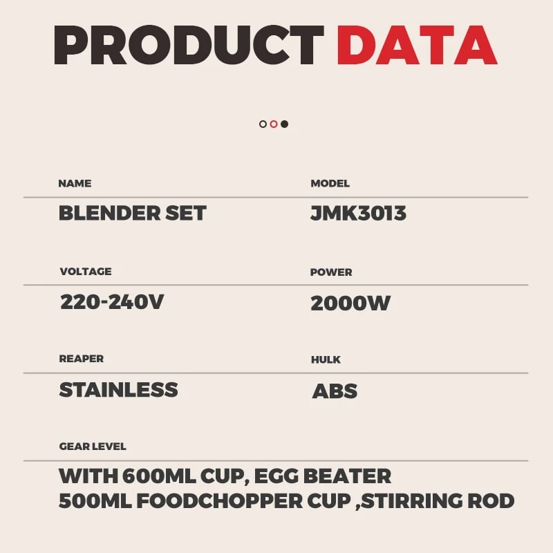 Blender i Dores 4 në1 JAMAKY JMK3013