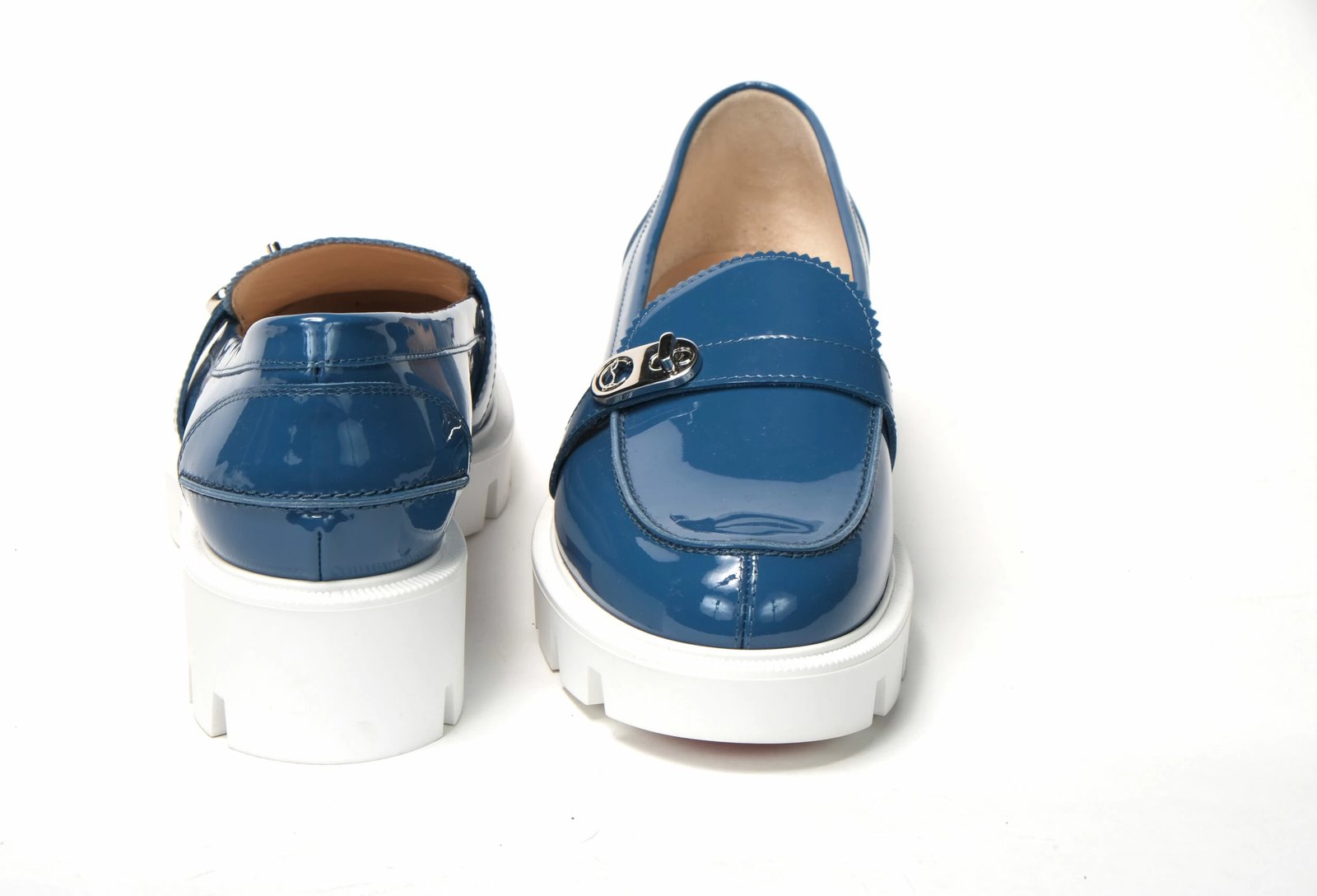 Këpucë Christian Louboutin, për femra, blu dhe bardhë