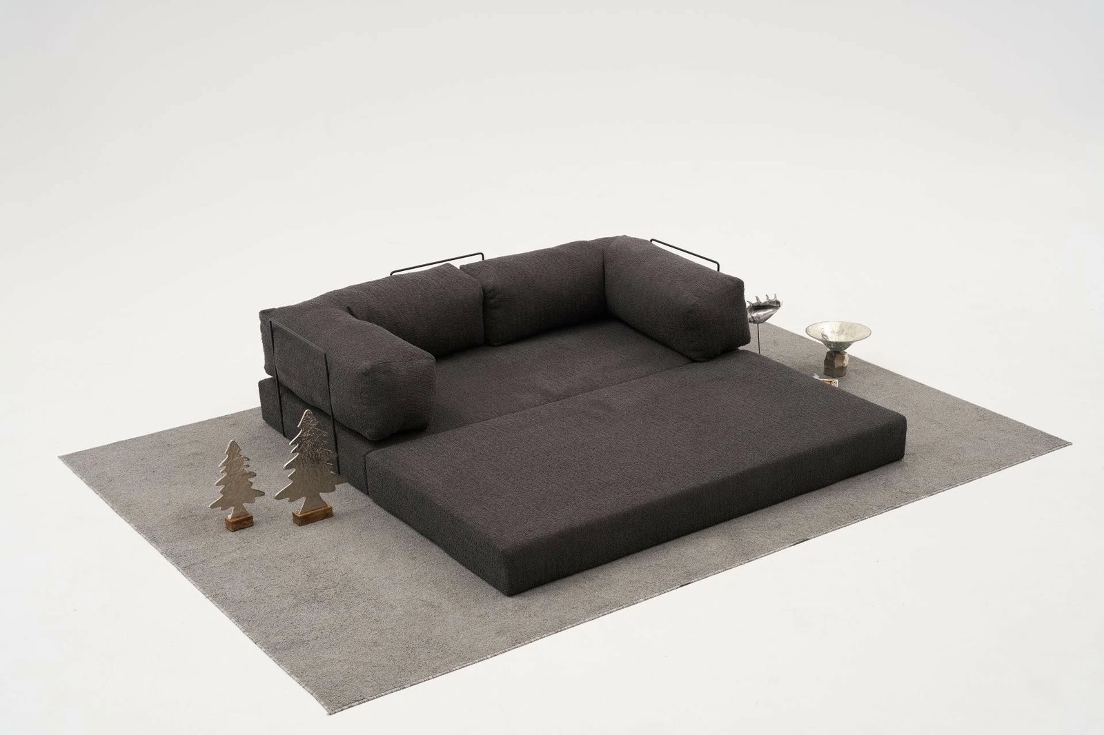 Kënd-sofë Comfort Mini, ngjyrë antracit, Atelier del Sofa