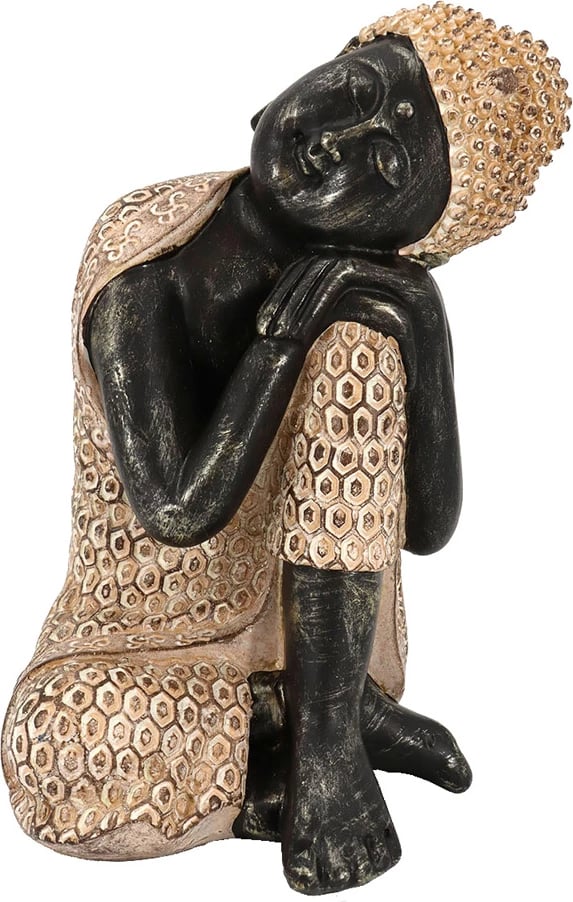 Dekor Buda pushues, polirezine, natyrale-e zezë, 15x15x24cm