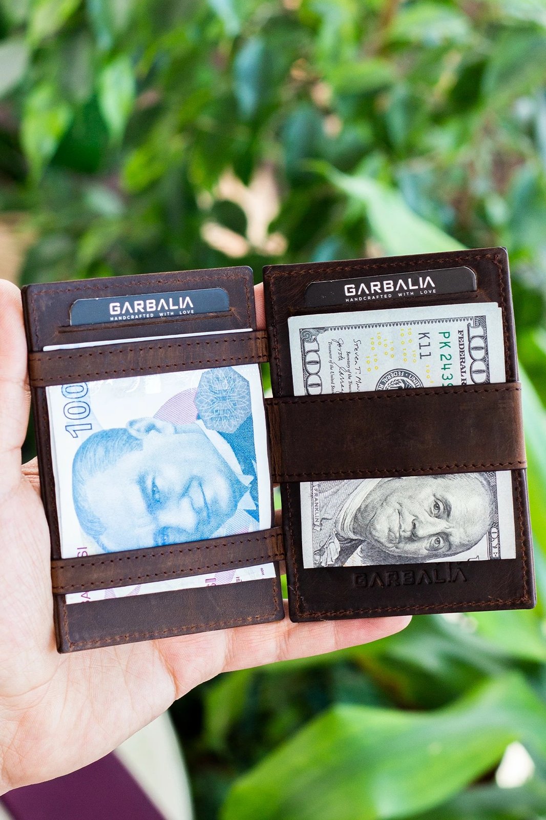 Mbajtës kartelash Zoozie Bags, lëkurë natyrale, ngjyrë kafe, Magic