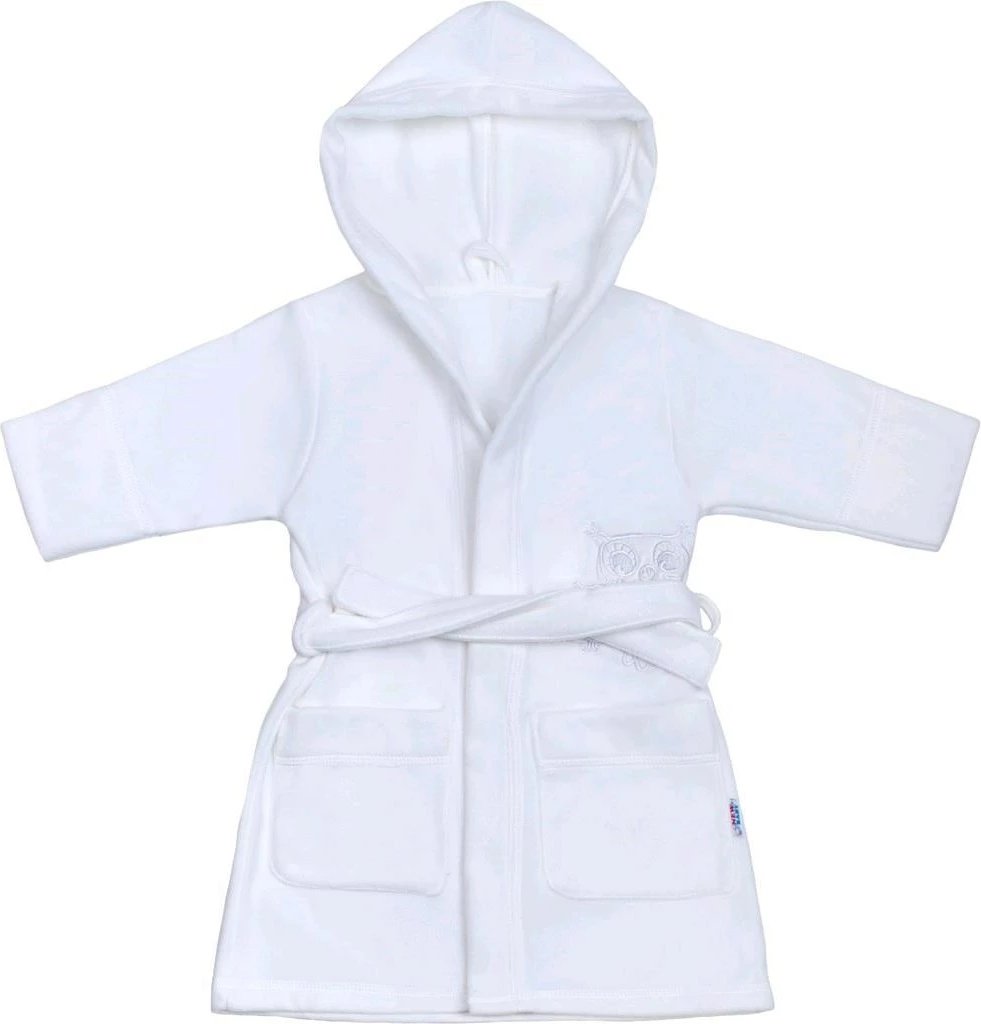 Rrobdeshambër bebe, New Baby, Owls, madhësi 110 (4-5 vjet), 100% poliester, me kapuç, e bardhë