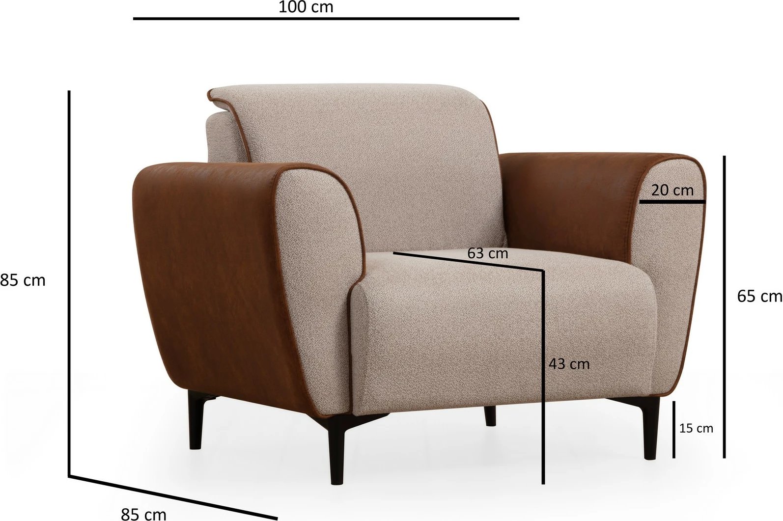 Karrige një vendëshe Atelier del Sofa, bezhë-kanelë