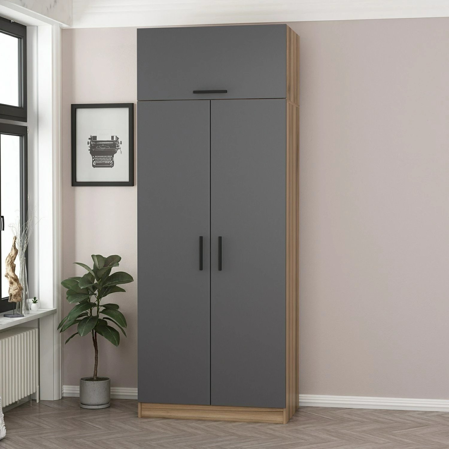 Dollap Skye Decor, ngjyrë antracit, 2240