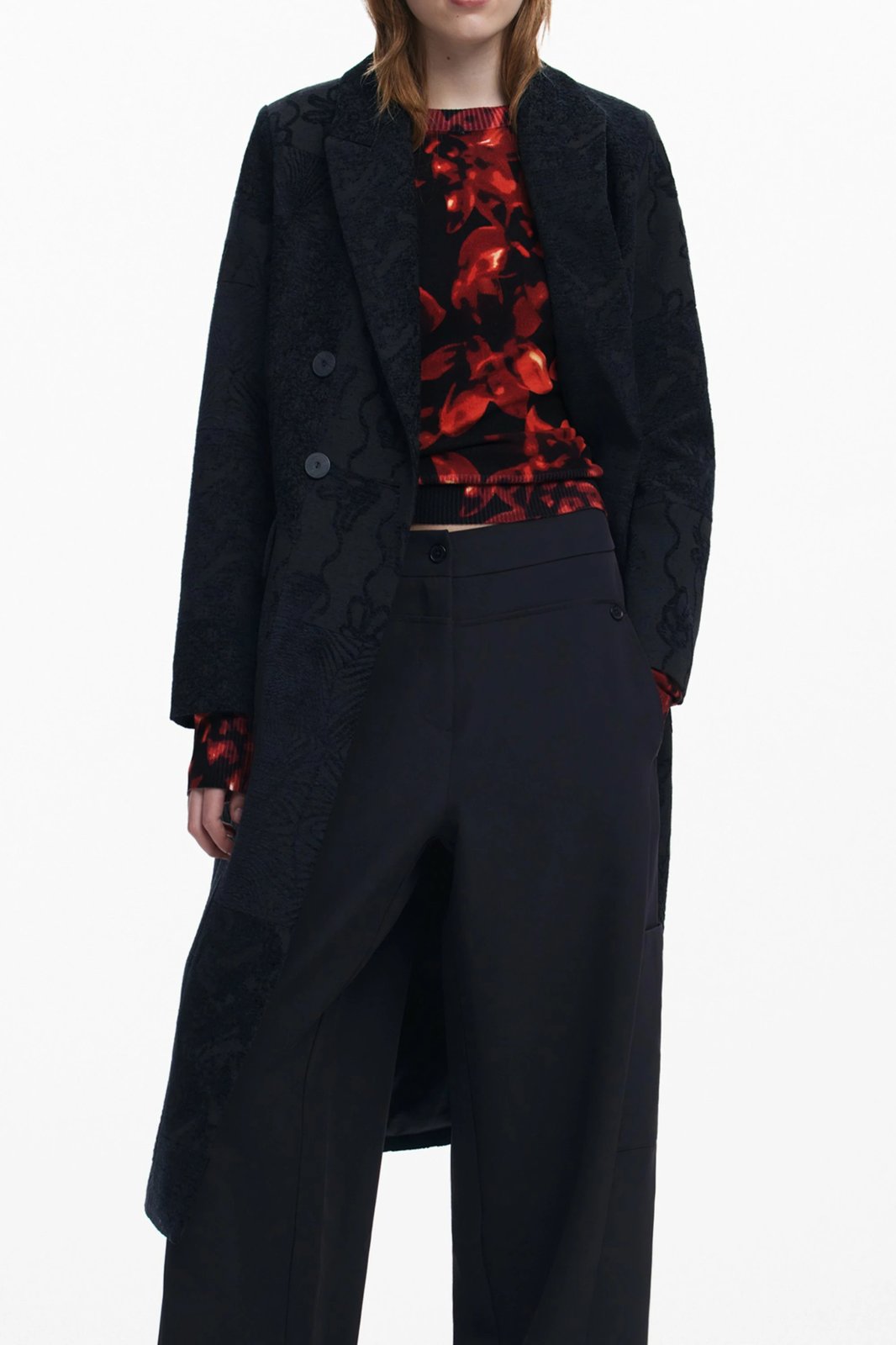 Pallto femra DESIGUAL, e zezë