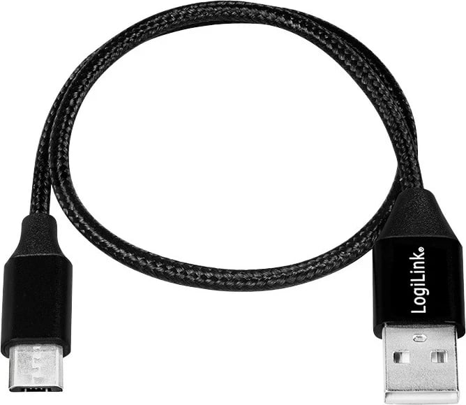 Kabllo mikro USB LogiLink për meshkuj, e zezë