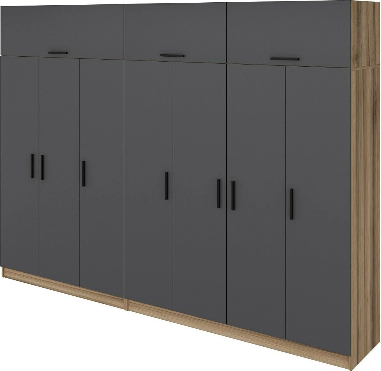 Dollap i madh për rroba, ngjyrë antracit dhe dore, Skye Decor Minar Kale - 7533