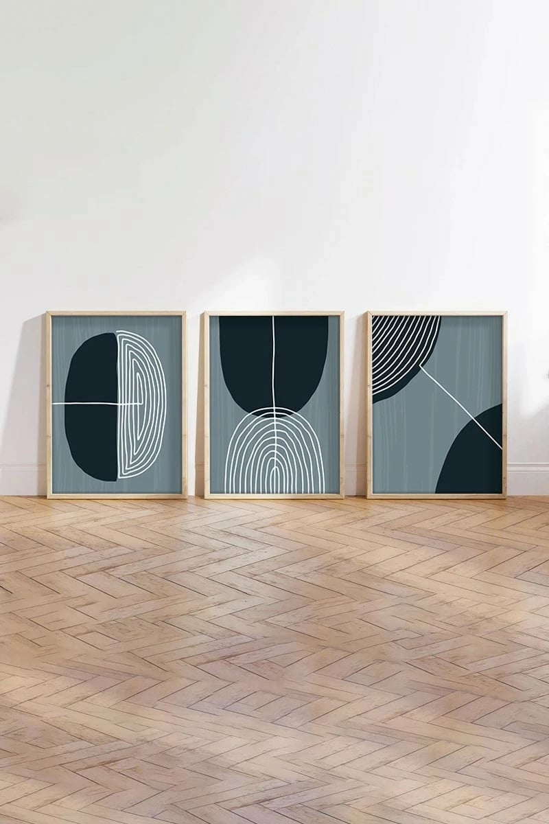 Pikturë dekorative me kornizë, MDF, 3 copë, Wallity, Huhu214, 30x40cm