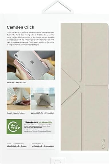 Mbështjellës UNIQ Camden Click për iPad Air 13" (2024), bezhë