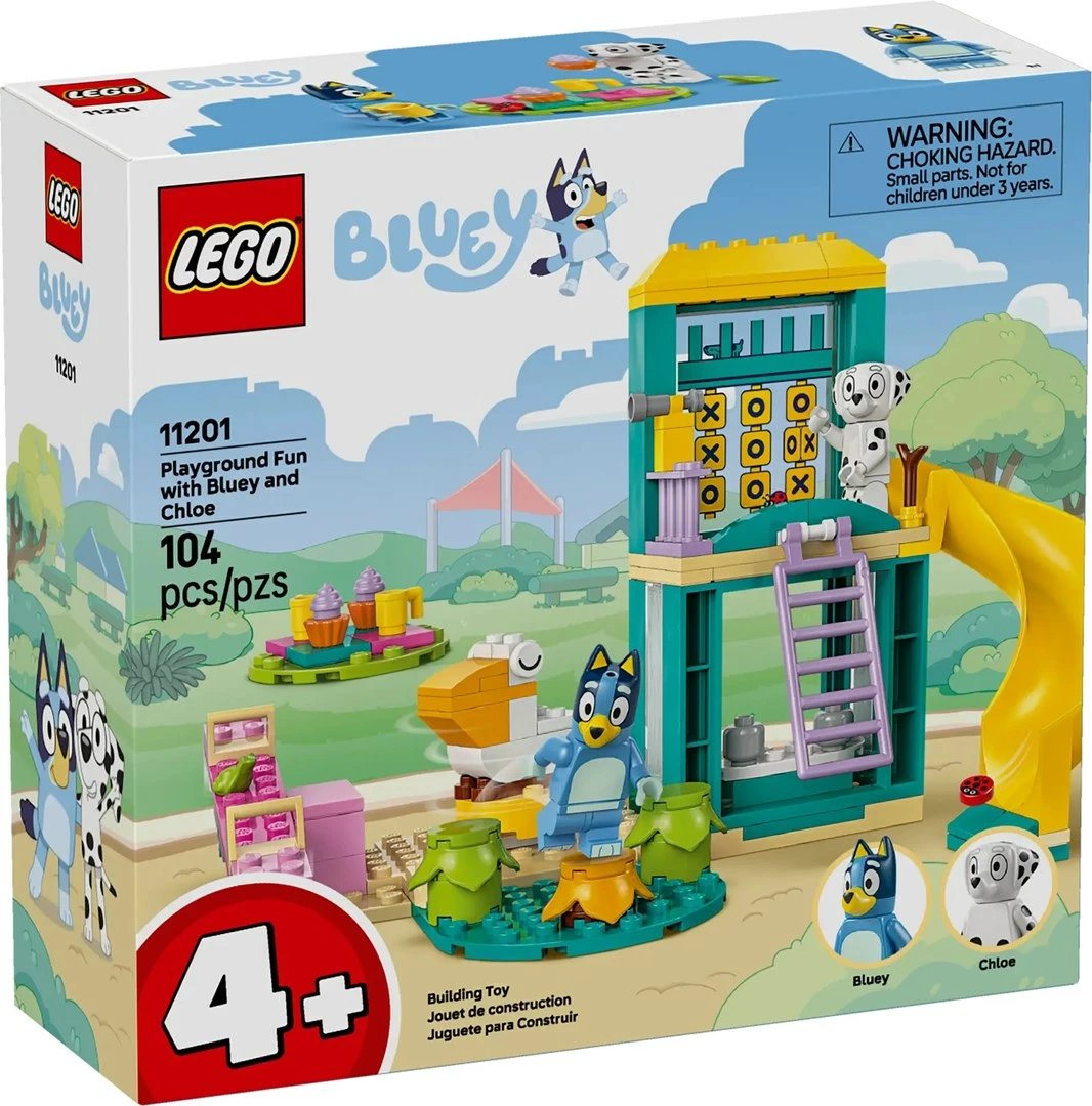 Set LEGO Bluey Playground Fun me Bluey dhe Chloe, 104 pjesë