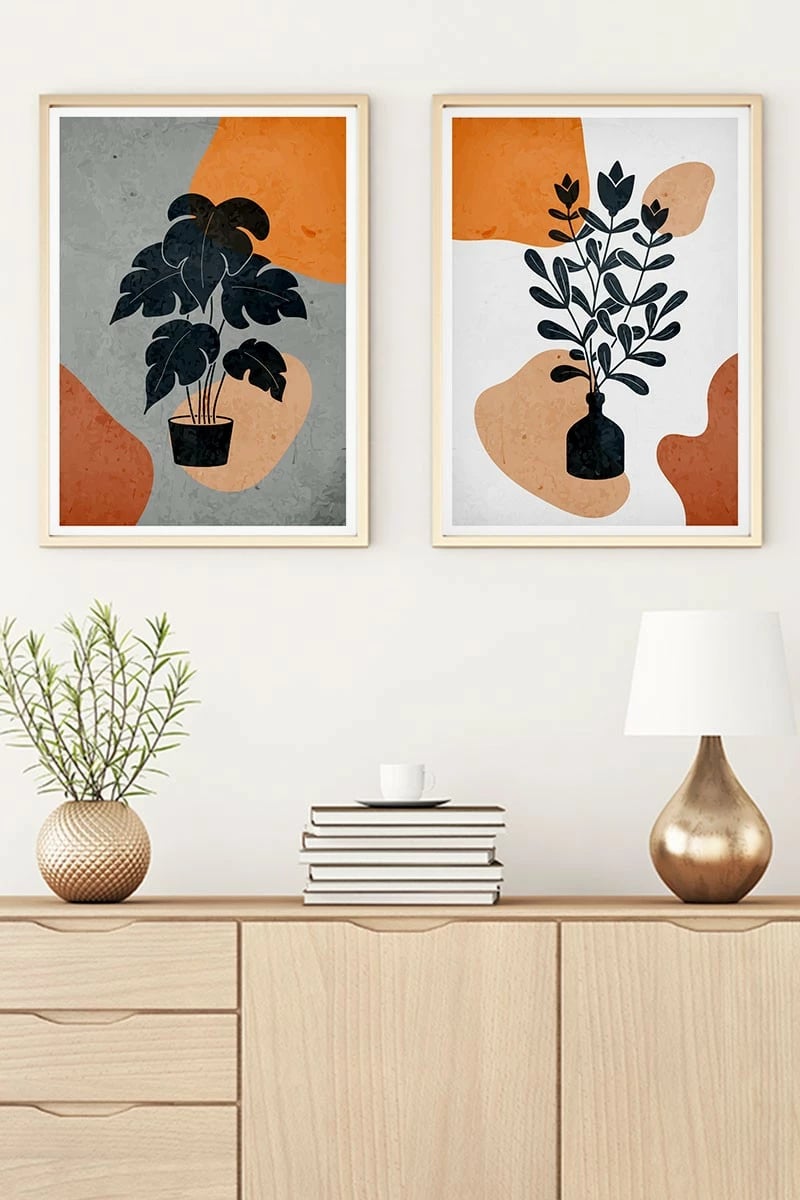 Pikturë dekorative me kornizë MDF (2 copë), Wallity, Huhu48, 70x50