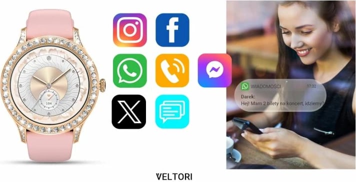 Smartwatch për femra VELTORI, rozë