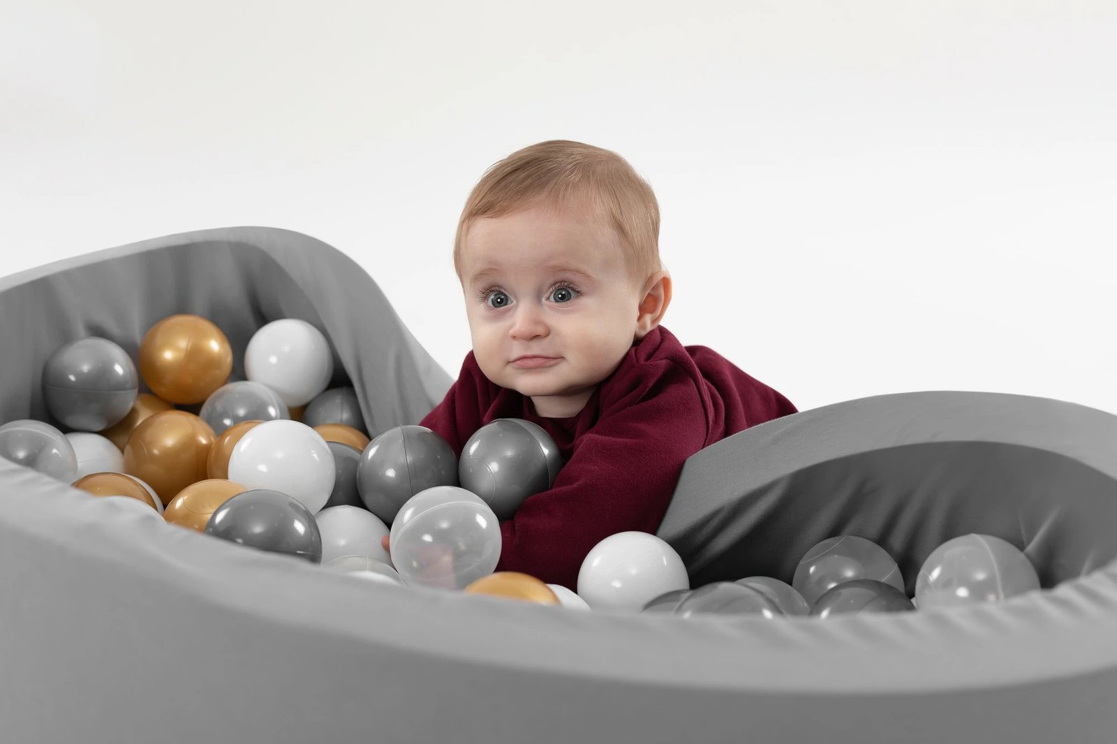 Pishinë me topa për fëmijë, Bubble Pops 150, ngjyrë gri