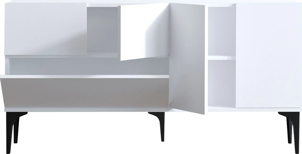 Konsol Skye Decor, ngjyrë e bardhë dhe e zezë, Glise - Dec0023