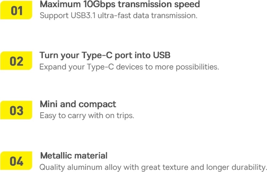 Adapter USB Type-C në USB-A 3.2 Gen 1 Baseus Ingenuity Series, Blu Adapter USB Type-C në USB-A 3.2 Gen 1 Baseus Ingenuity Series, Blu