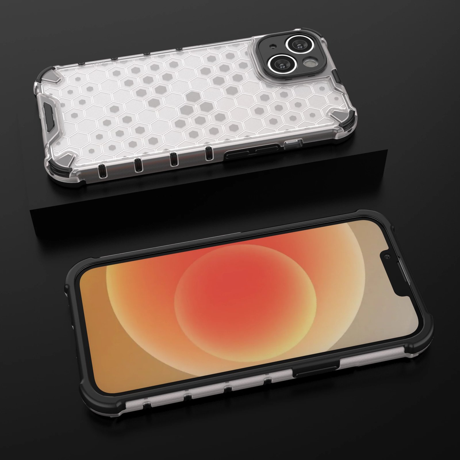 Mbështjellës Hurtel Honeycomb për iPhone 14, i zi