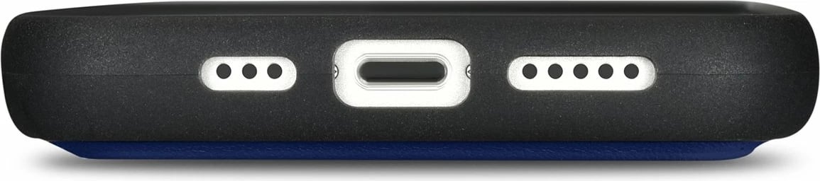 Mbështjellës iCarer Wallet Case 2in1 për iPhone 14, lëkurë natyrale, Anti-RFID, Blu