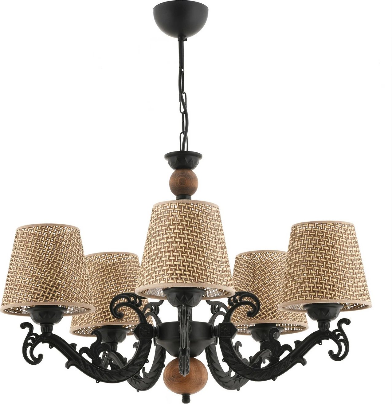 Llambë qendrore Opviq Fiona Hazeran, dru, e zezë, e bardhë, natyrale