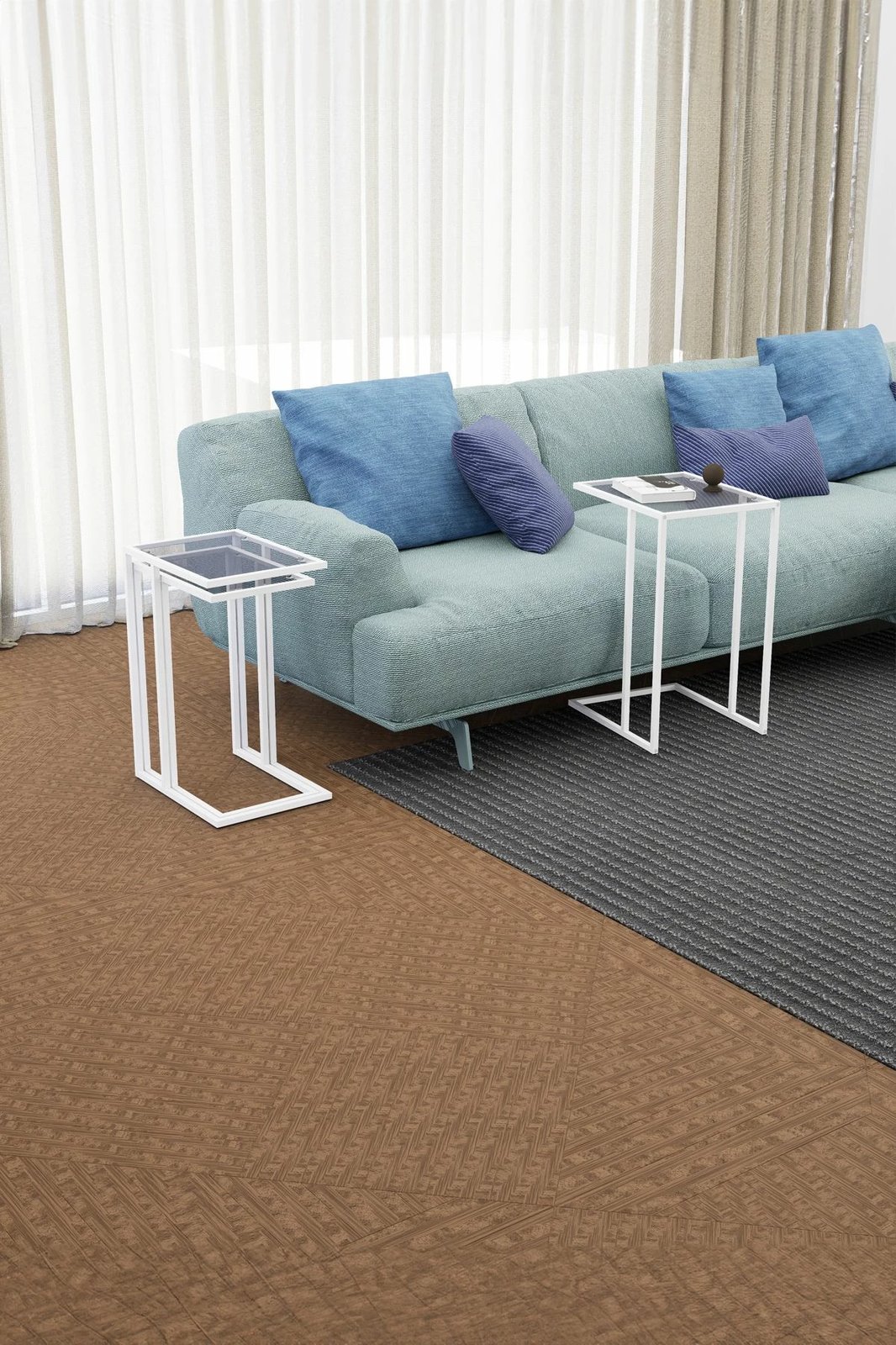 Set tavolinash të vendosshme, 3 copë, Hanah Home Ibiza C, e bardhë, fume