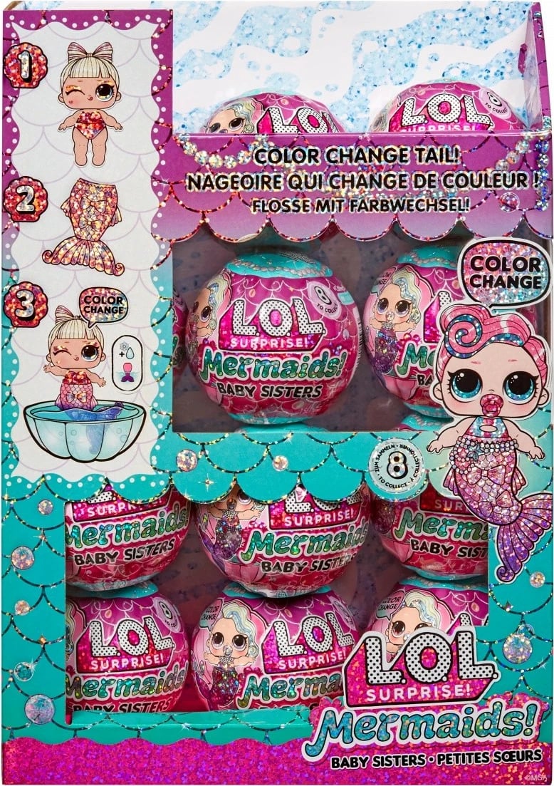 Set lodrash L.O.L. Surprise Mermaids, MGA, 12 copë, plastikë, për vajza