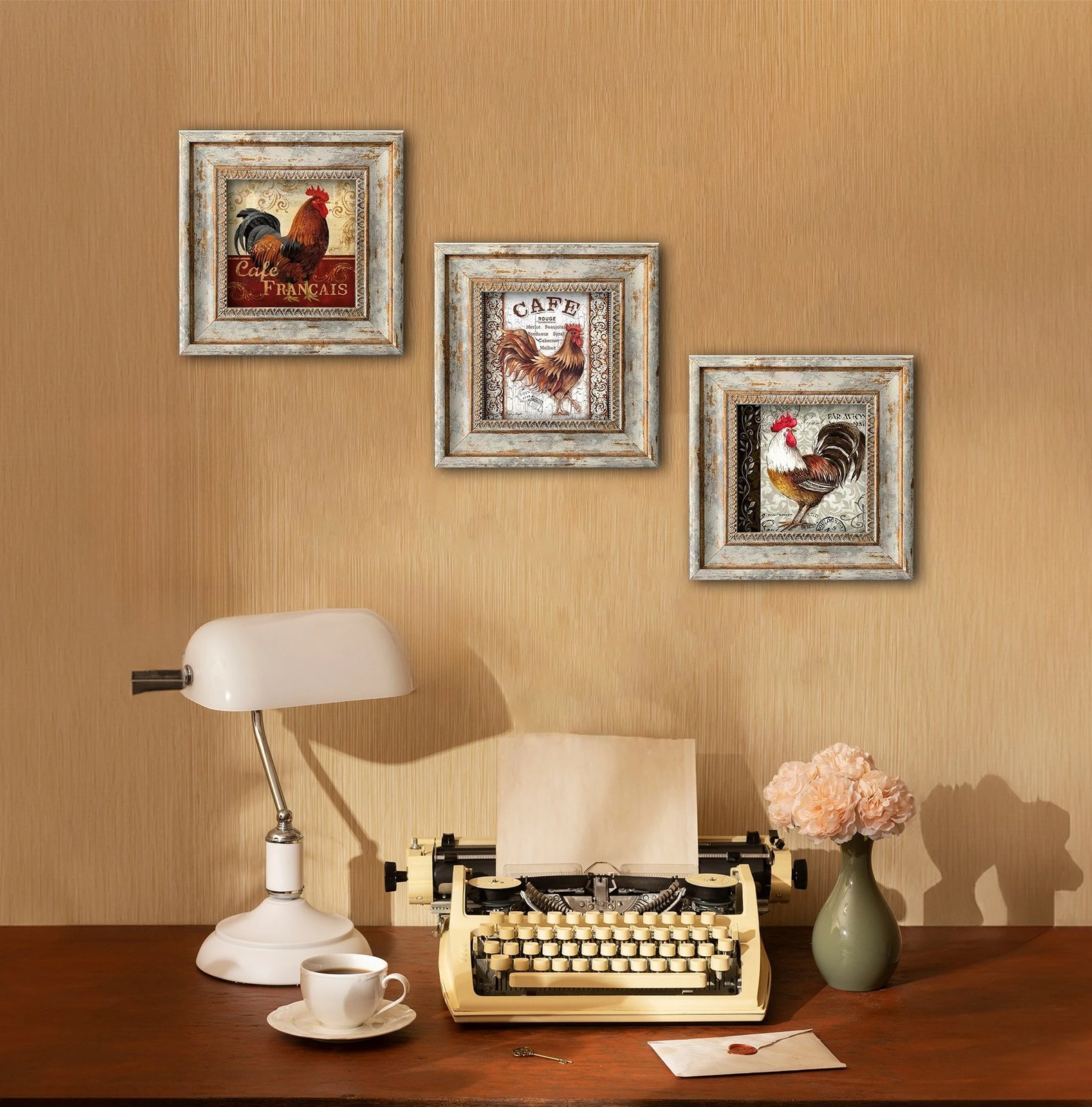 Set pikturash dekorative me kornizë MDF, shumëngjyrëshe, Wallity, Huhu326, 3 copë, 30x30cm