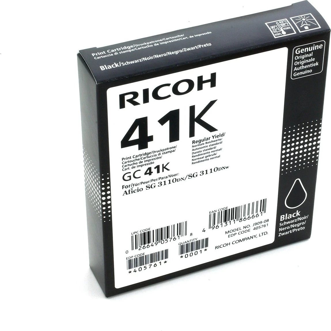 Toner Ricoh GC41K, i zi, për Aficio SG 3110DN/SG 3110Nw
