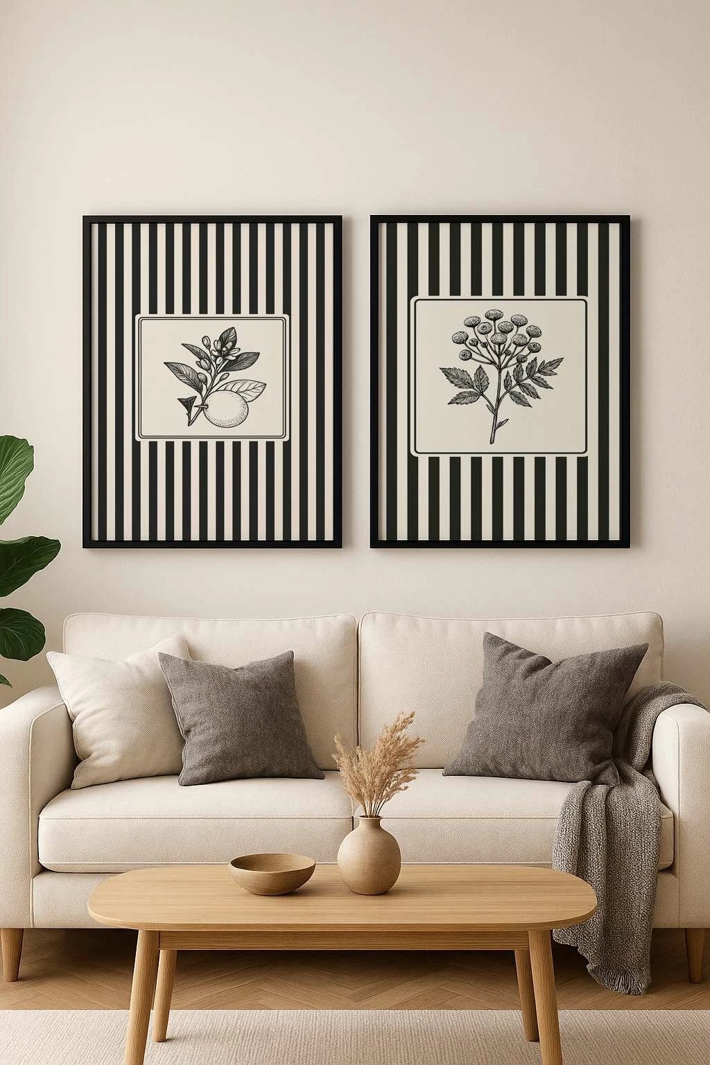 Pikturë dekorative me kornizë, MDF, 2 copë, Wallity, Czgl5, 35x50cm