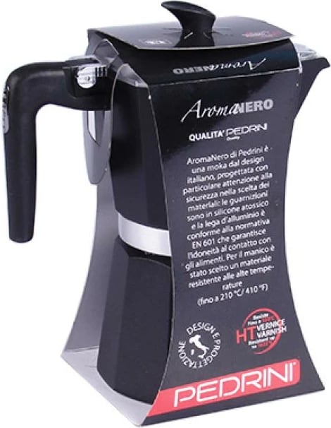 Bërëse kafeje moka, Pedrini, Aroma Nero 9114-8/91148, 6 filxhanë, alumin, gri e errët