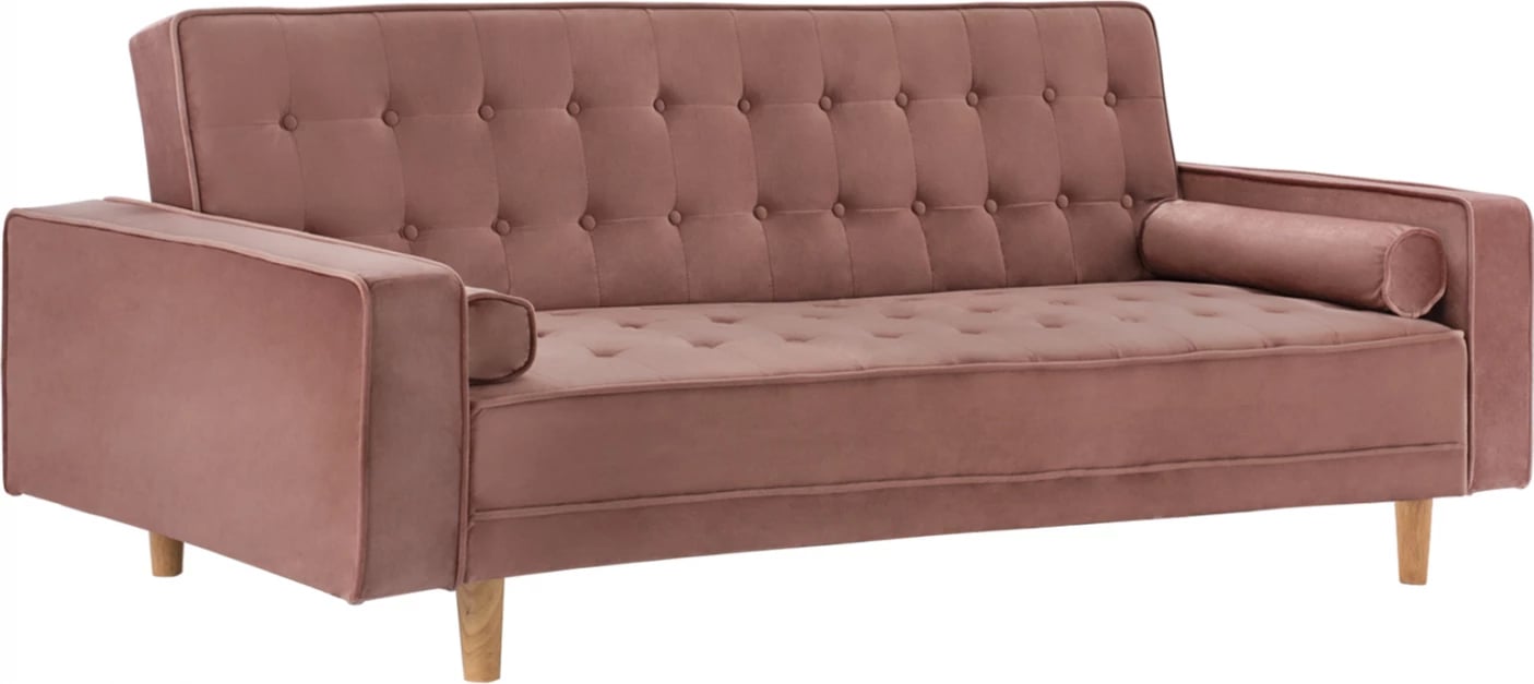 Divan shtrat Salvador FH3150.12 kadife rozë e pluhurosur 224x88x84 cm