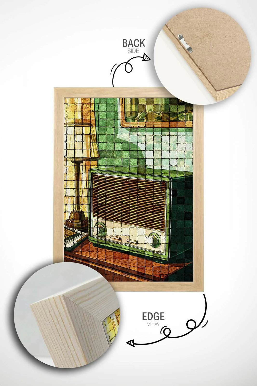 Pikturë dekorative me kornizë, Wallity, Popmosaıc10, shumëngjyrëshe, 33x48cm