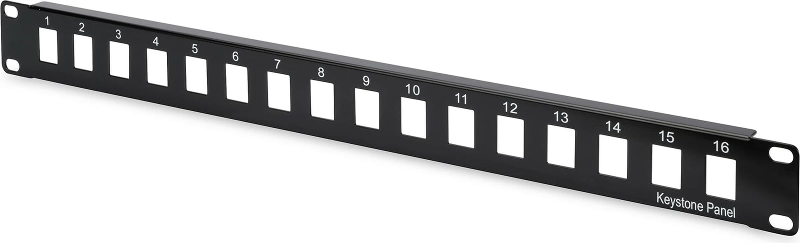 Panel patch modular Digitus 16-portë, SPCC, rack 1U, zi