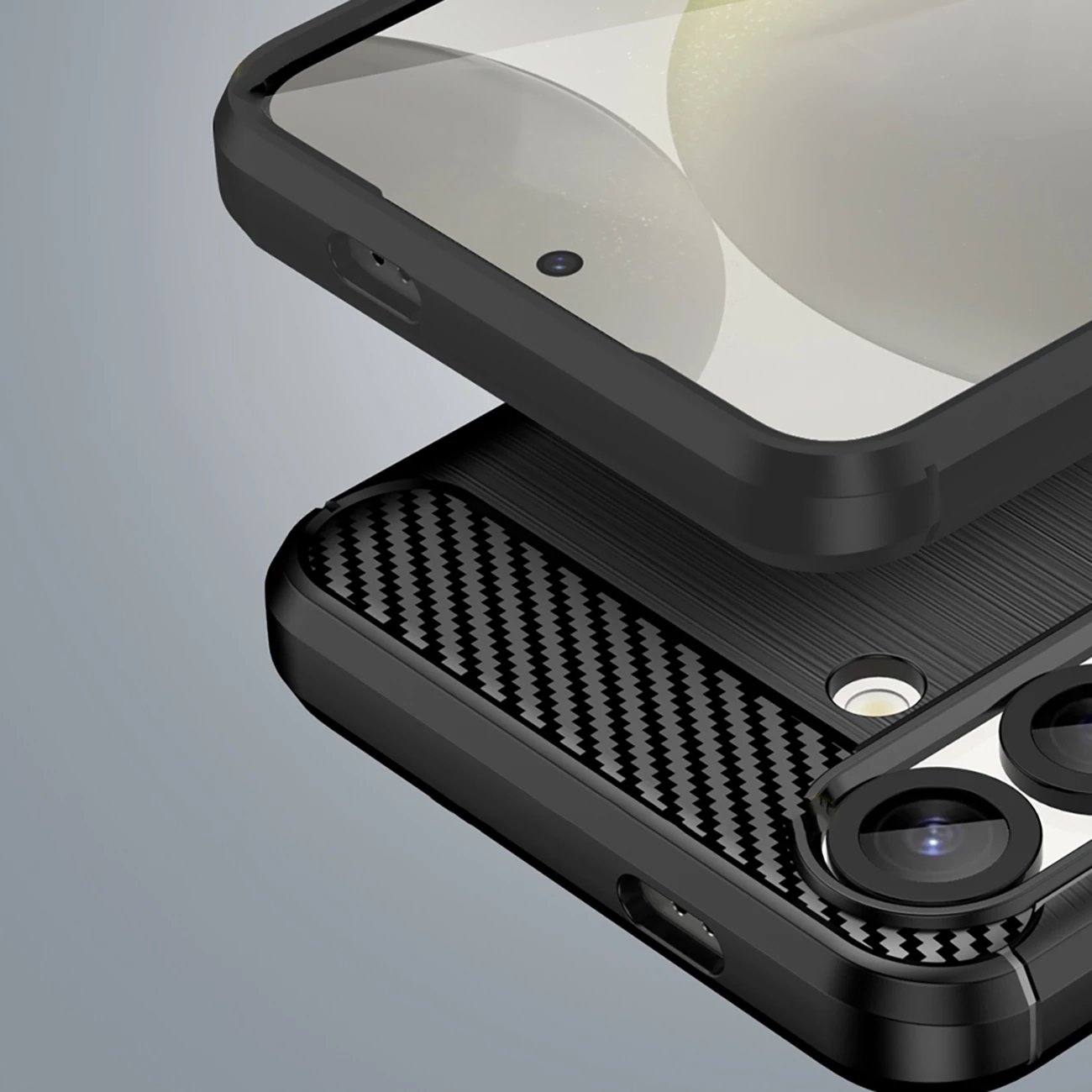 Mbështjellës Hurtel Carbon Case për iPhone 16e, silikon, i zi Mbështjellës Hurtel Carbon Case për iPhone 16e, silikon, i zi