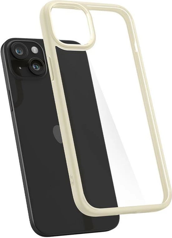 Mbështjellës Spigen Crystal Hybrid për iPhone 15 Plus, Transparent Beige