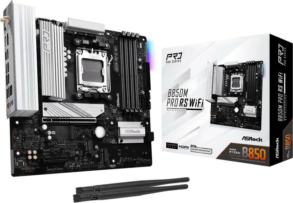 Pllakë amë ASRock B850M PRO RS WIFI, Socket AM5, 4x DDR5, micro ATX