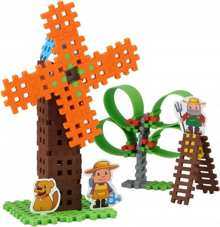 Set blloqe ndërtimi Mini Waffle Marioinex Farmer, 60 pjesë, plastikë, shumëngjyrëshe