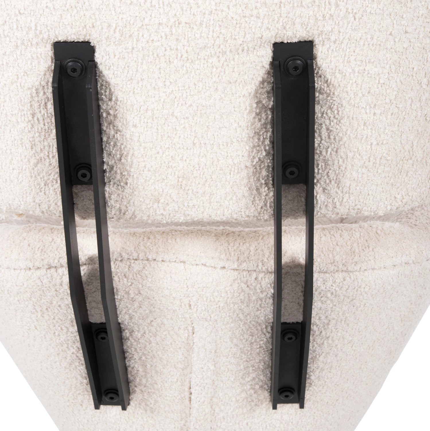 Karrige rrotulluese BRYLL FH9597.06, ngjyrë ecru boucle, bazë metalike e zezë, 86x90x97H cm