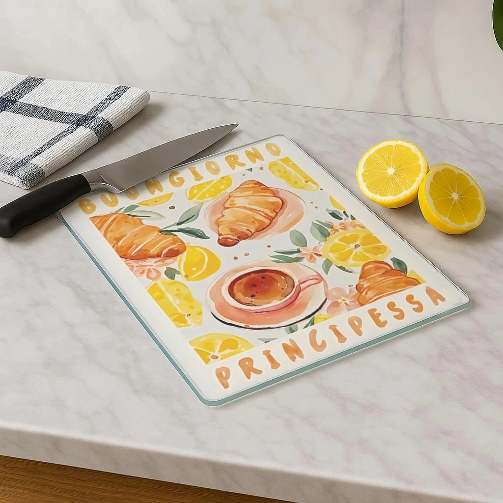 Dërrasë prerëse prej xhami, shumëngjyrëshe, Hermia Kes-00020, 30x40cm