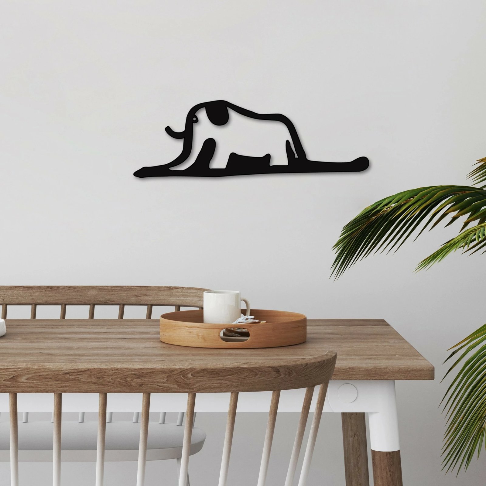 Aksesor dekorativ metalik për mur, elefant, Wallity, 63x21cm