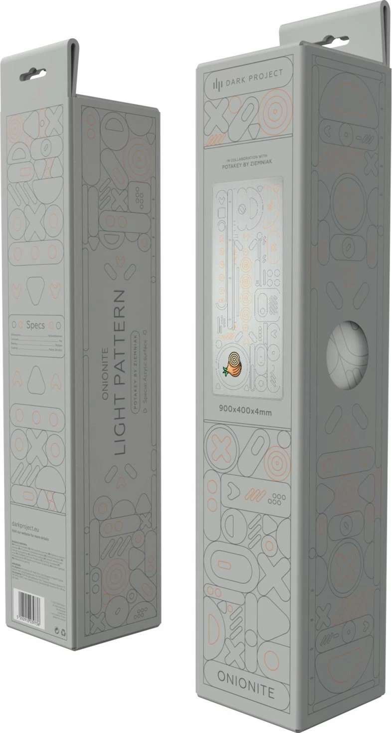 Mauspad Dark Project Onionite Light Pattern XL, i bardhë