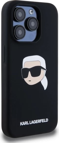 Mbështjellës Karl Lagerfeld KLHMP15XSKHPPLK për iPhone 15 Pro Max 6.7", silikon, MagSafe, i zi