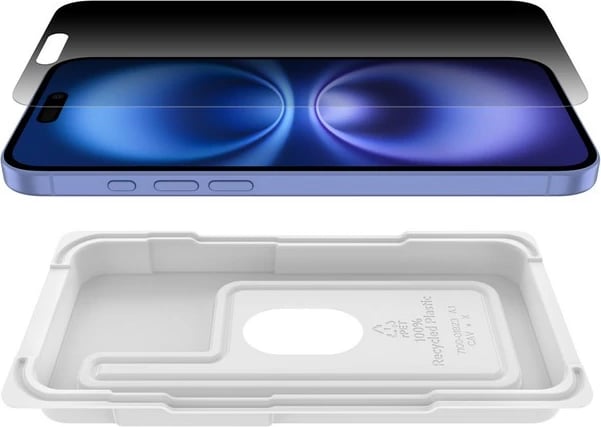 Xham mbrojtës privatizues Belkin ScreenForce Invisiglass Priv për iPhone 16 Plus/15 Plus/14 Pro Max, Transparent