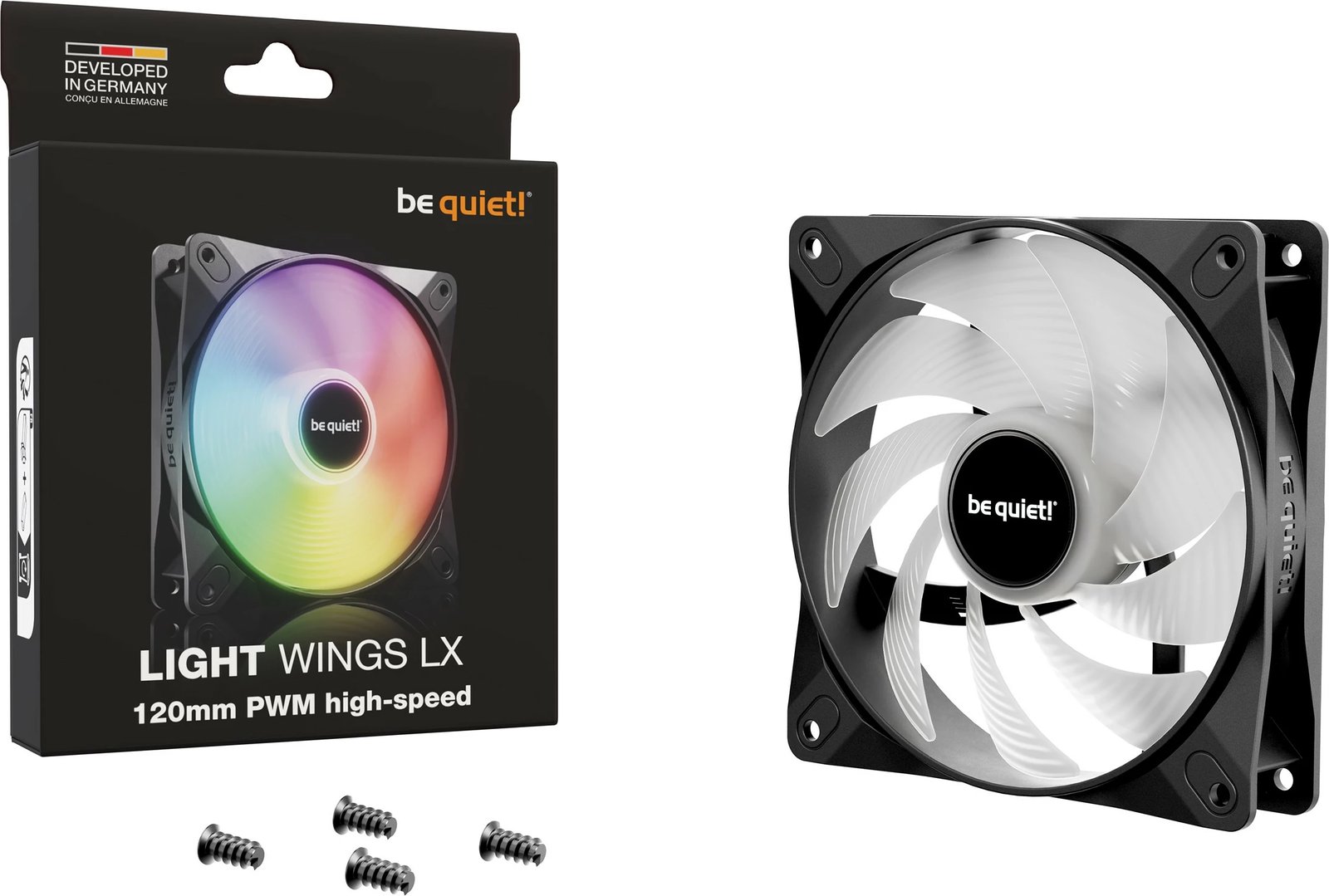 Ventilator kase Be Quiet! LIGHT WINGS LX PWM high-speed 120mm, ARGB, i zi