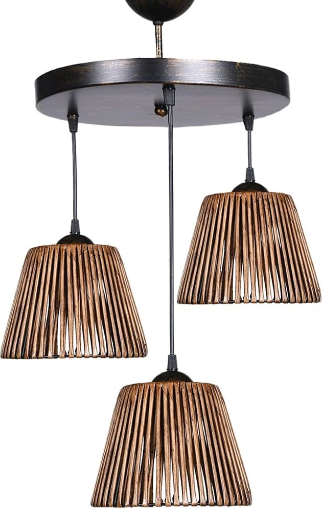 Llambë tavani Opviq, SH323, metal dhe dru, ngjyrë kafe