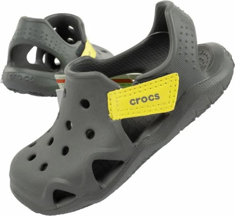 Sandale për fëmijë Crocs Swiftwater Jr, gri